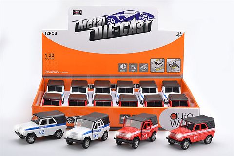 1: 32 alloy russian cross-country police car return door light music package 12
