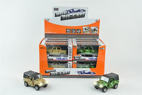 1:32 camouflage off-road alloy model with back force, door, with light, music package 12