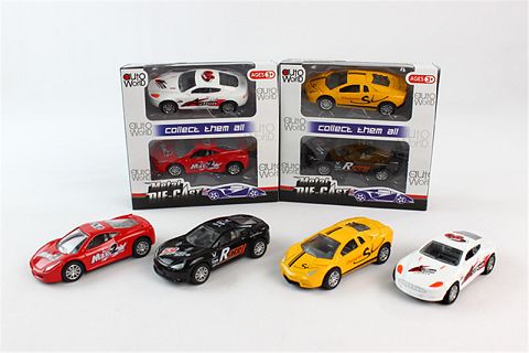1: 50 racing alloy huili sports car 2 cars