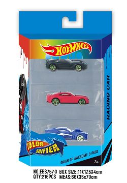 3 small sports cars with temperature sensitivity and color change