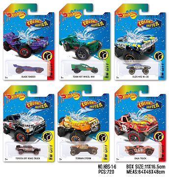 Small sports car with temperature sensitivity and color change