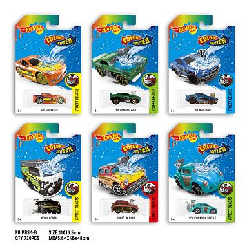 Small sports car with temperature sensitivity and color change