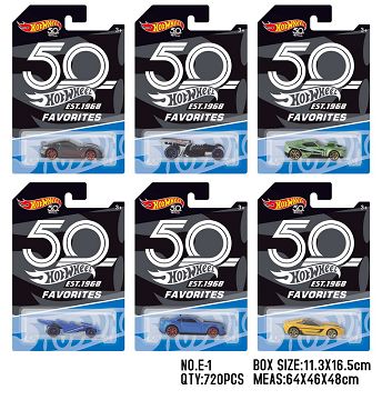 Hot wheels 50th anniversary single only suction plate alloy small sports car [6 mixed