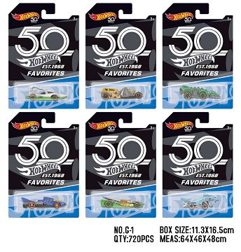 Hot wheels 50th anniversary single suction plate alloy small sports car [6 mixed]