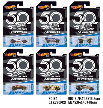 Hot wheels 50th anniversary single suction plate alloy small sports car [6 mixed]