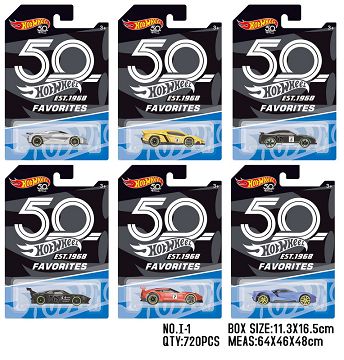 Hot wheels 50th anniversary single only suction plate alloy small sports car [6 mixed