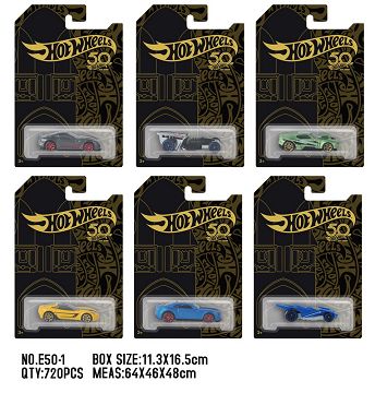 Hot wheels 50th anniversary single only suction plate alloy small sports car [6 mixed]