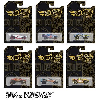 Hot wheels 50th anniversary single only suction plate alloy small sports car [6 mixed]