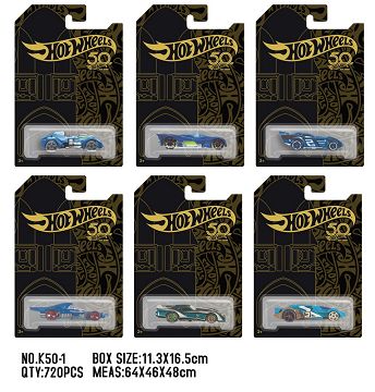 Hot wheels 50th anniversary single only suction plate alloy small sports car [6 mixed]