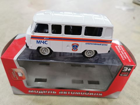 1:43, 1 window display box Russian bus resilience alloy car (white Myc)