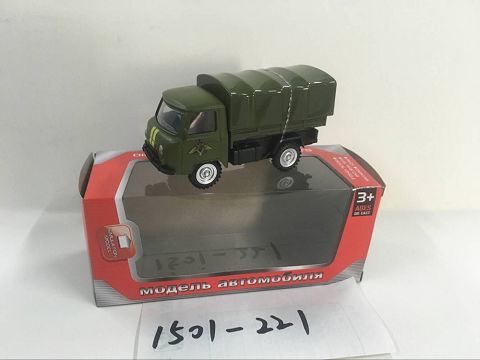 1:43, 1 window display box Russian caravan regurgitation alloy car (military green)