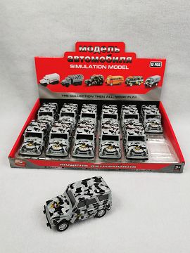 1:43, 12 display boxes Russian jeep military resilience alloy car (camouflage grey)