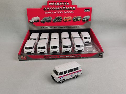 1:43, 1 window display box Russian bus resilience alloy car (white Myc)