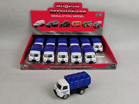 1:43, 1 window display box Russian bus resilience alloy car (white 02 van)