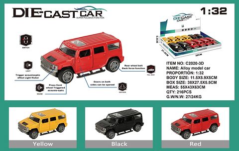 The two doors of the simulated hummer alloy car are equipped with light and music