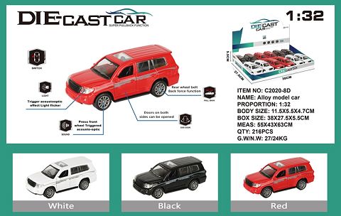 Emulating the Toyota land coolizer 2016 alloy car with two doors and light music