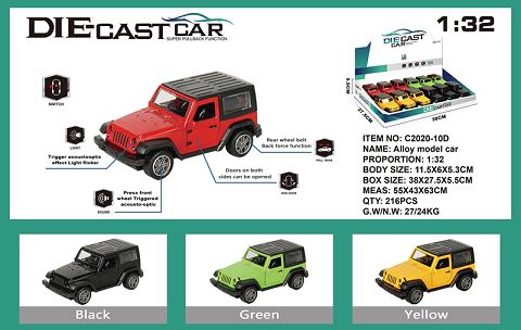 Simulation wrangler alloy car two doors