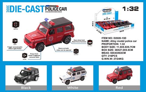 Simulated mercedes-benz G550 police car alloy car with two doors with lights and music