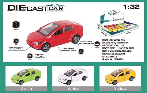 The simulated trace alloy car has two doors with light and music