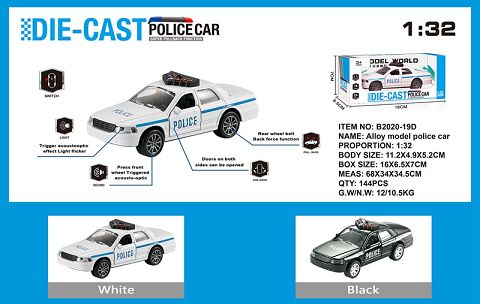 Imitation ford crown Victoria police car alloy car with two doors