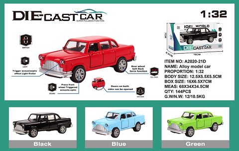 Simulated alloy car with two doors Chevrolet light and music car