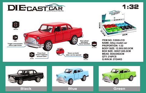 Simulated alloy car with two doors Chevrolet light and music car