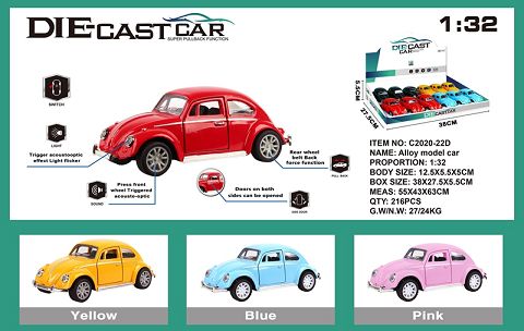 An imitation alloy car with two doors and a beatle