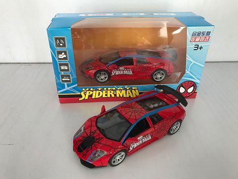 1:32 the car model spiderman returns to open the door, has the sound and light cartoon pattern
