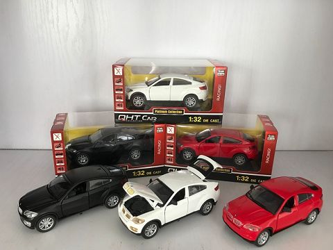 1:28 BMW X6 alloy return sports car, 4 doors, 3 sound effects (window box holder, 1 style, 3 colors mixed)