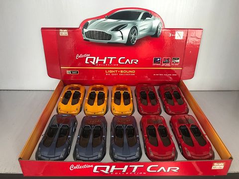 1:28 lamborghini hermes alloy return sports car, 4 doors (10 pieces in a display box, 1 style in 3 colors mixed)