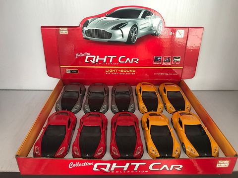 1:28 aston Martin alloy return sports car, 3 doors (10 pieces in a display box, 1 style in 3 colors mixed)