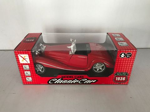 1:24 mercedes-benz 1936 K540 alloy ryeback sports car, 2 doors open (window case, 1 model with 3 colors mixed)