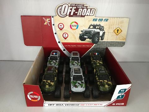 1:32 GT bentley alloy power return large wheeled military vehicle, 2 doors, light with sound and light (1 style and 2 colors mixed with 6 pieces in one display box)
