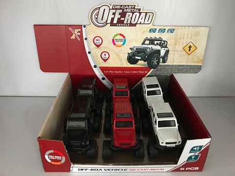 1:32G65 alloy return wheel,2 doors, light with sound and light (1 type 2 color mixed 6 PCS in one display box)