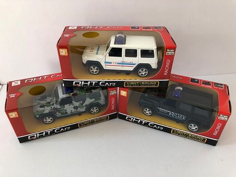 1:32 mercedes-benz G65 alloy recovery police car, 2 doors, sound and light in the front light (window box, 1 style, 1 color mixed)