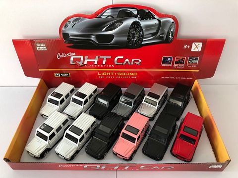 1:32 mercedes-benz G65 alloy recoil car, 2 doors, sound and light in front light (1 model with 3 colors mixed 12 pieces in one display box)