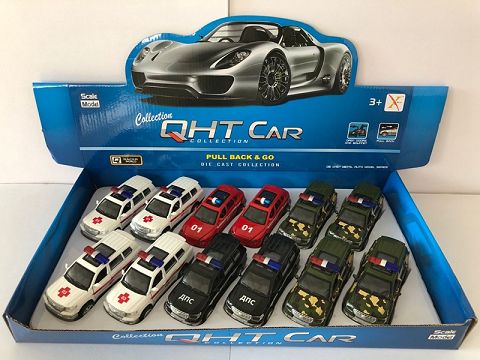 1:32 Toyota domineering alloy recoil force + Russian car, 4 doors open (12 in a display box, one color mixed)