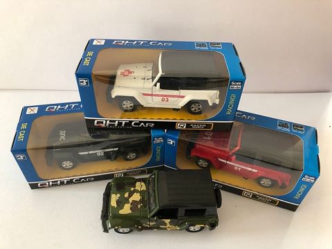 1:32 wraider with bucket alloy jai + Russian car,2 doors open, (window box,1 style,1 color mixed)