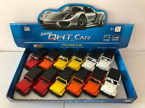 1:32 wraider with bucket alloy resilience cart,2 doors open, (1 style mixed with 3 colors for 12 pieces in one display box)