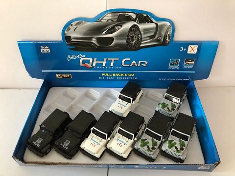 1:32 wraider with bucket alloy recovery police car,2 open the door, (1 style, 1 color mixed 12 pieces, 1 display box)