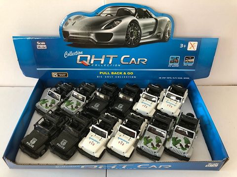1:32 wrang man meets the alloy recovery police car,2 open the door, (1 style, 1 color mixed 12 pieces, 1 display box)