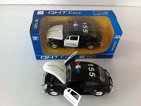 1:32 alloy recovery old car police car three doors (window box, one color mixed)