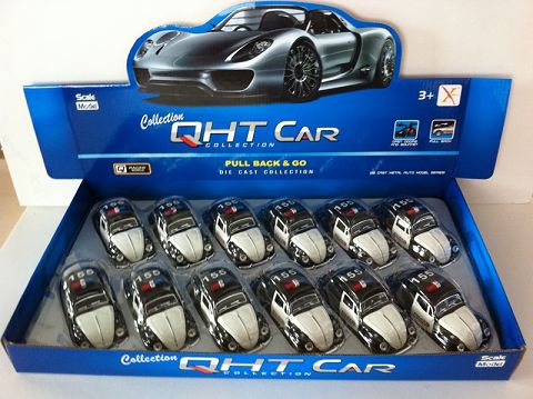 1:32 the third door of the police car of the old alloy recovery car (12 pieces of one color mixed package are packed in one display box)