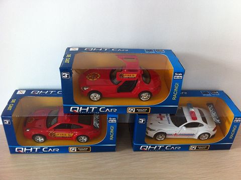 BMW Z4 porsche GT3 mercedes-benz SLS alloy recovery fire engine, ambulance, door open (window box, 3 models and 2 colors mixed)