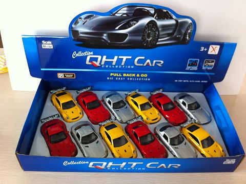 BMW Z4 porsche GT3 mercedes-benz SLS regal sports car with open door (3 models of one color mixed with 12 pieces in one display box)