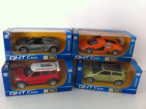 1:32 BMW mini cool bar, porsche 918. Lamborghini bat, land rover aurora alloy return sports car, door open (window box, four different colors mixed)