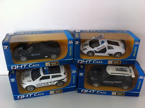 1:32 BMW mini cool bar. Porsche 918. Lamborghini bat. Land rover aurora alloy recoil police car, door open (window box, four two-color hybrid)