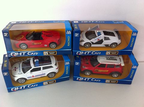 1:32 BMW mini cool bar. Porsche 918. Lamborghini bat. Land rover aurora alloy fire engine, ambulance, door open (window box, four two-color mixed)