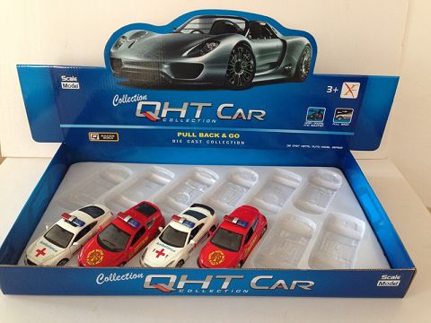 1:32 Volkswagen sang-cool, Honda, bentley, nissan alloy recoil fire truck, ambulance, door open (four two-color mixed 12 PCS in one display box)