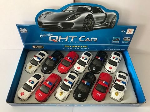 1:32 Volkswagen sangkuo, Honda, bentley, nissan alloy recoil Russian car, ambulance, door open (four two-color mixed pack 12 pieces in one display box)